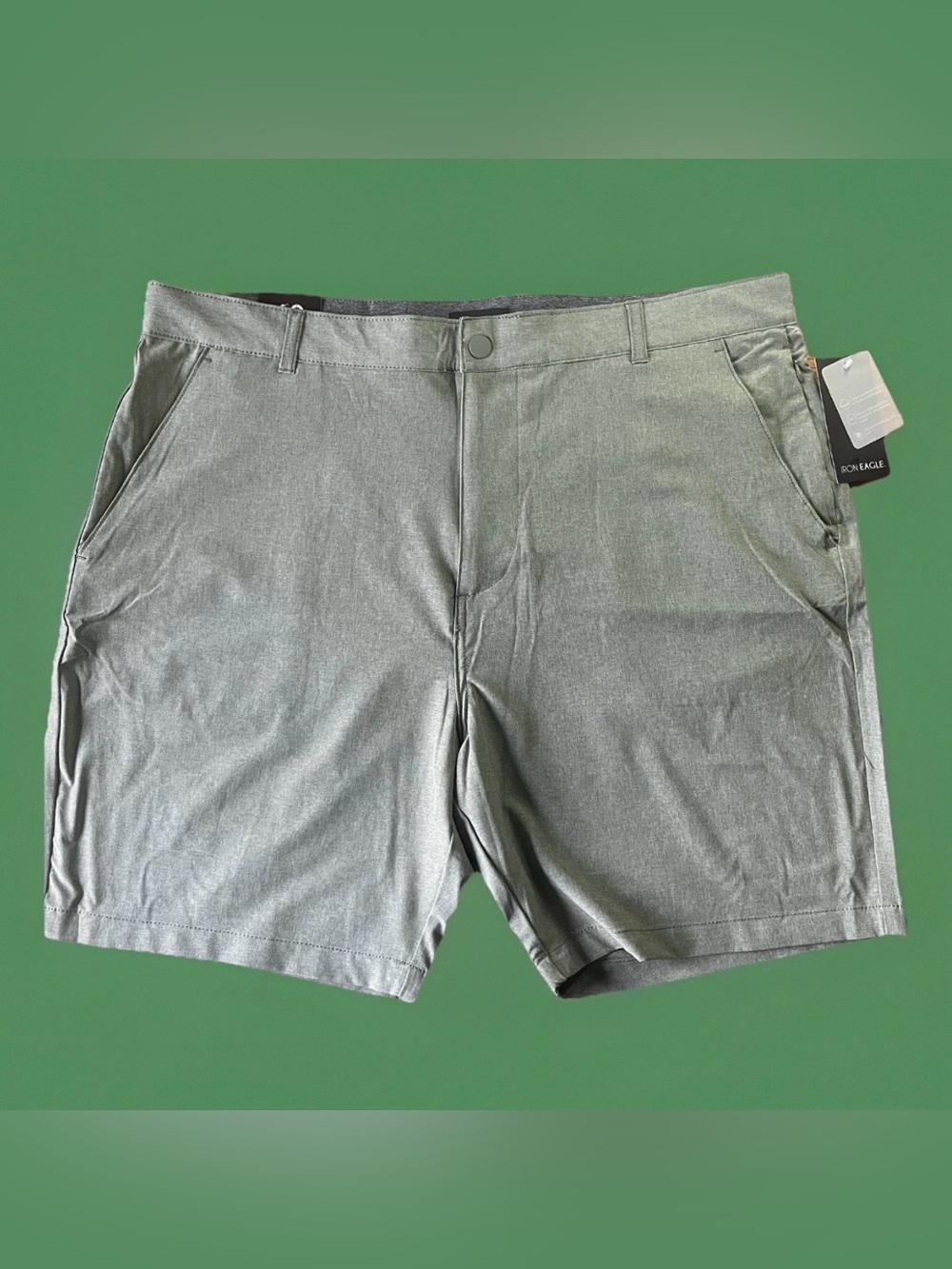 Iron Eagle Men's Performance Golf Shorts Sz 40 Heather Olive NWT Stretch Wicking